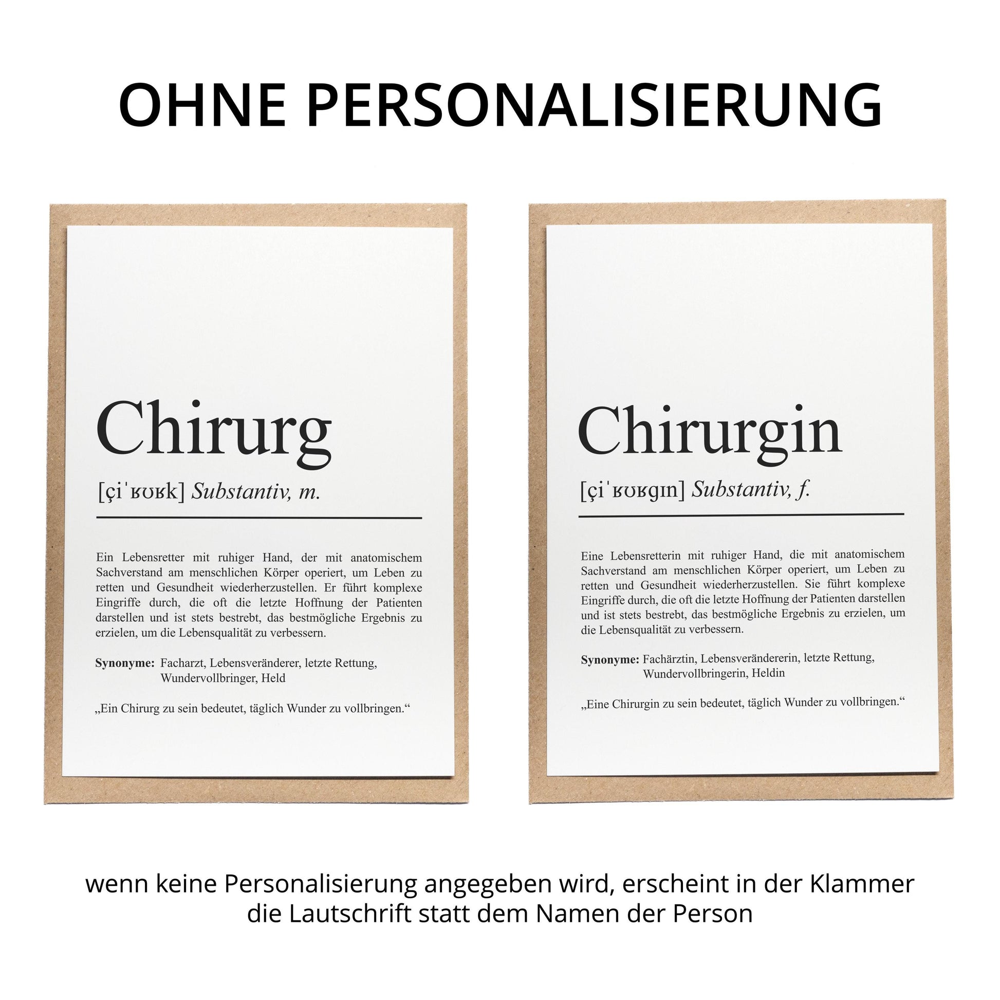 Chirurgin Definition Karte personalisierbar mit Namen Beruf Grußkarte Chirurgin Geschenk Geburtstag Chirurgin Postkarte Definition