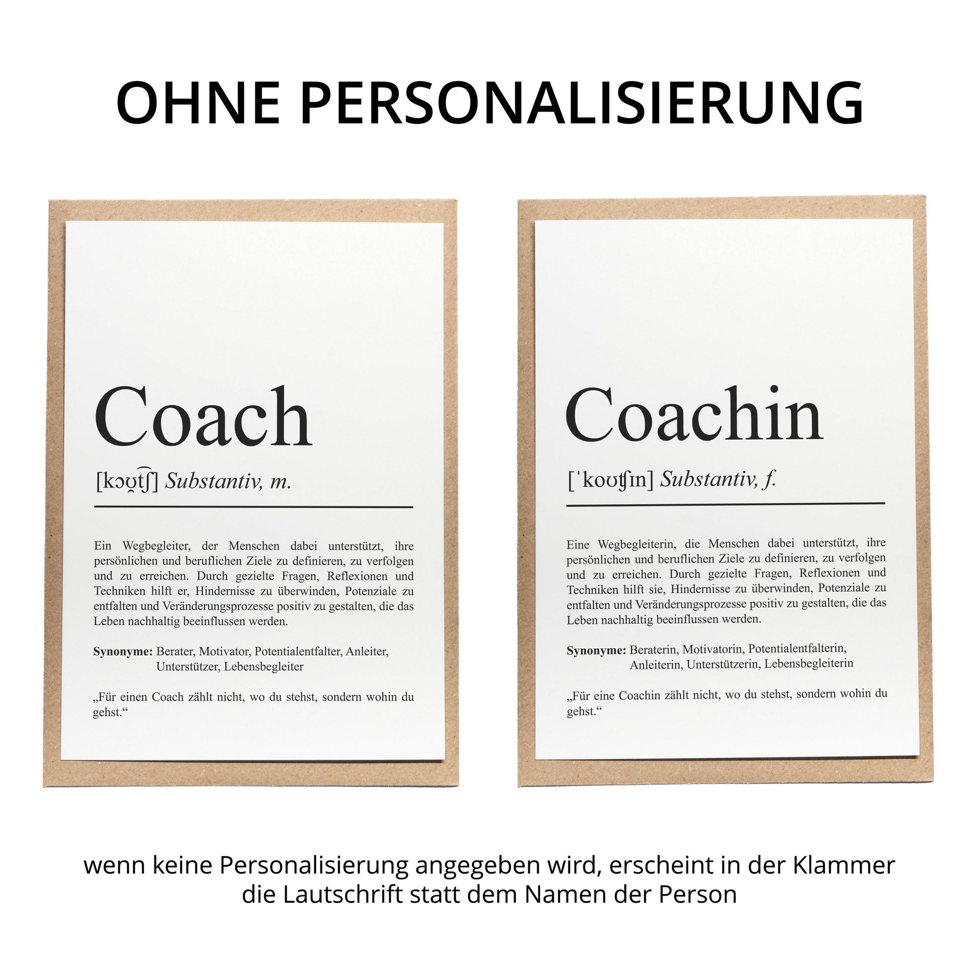 Coachin Definition Karte personalisierbar mit Namen Beruf Grußkarte Coachin Geschenk Geburtstag Coachin Postkarte Definition