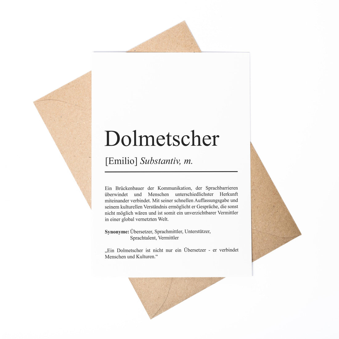 Dolmetscher Definition Karte personalisierbar mit Namen Beruf Grußkarte Dolmetscher Geschenk Geburtstag Dolmetscher Postkarte Definition