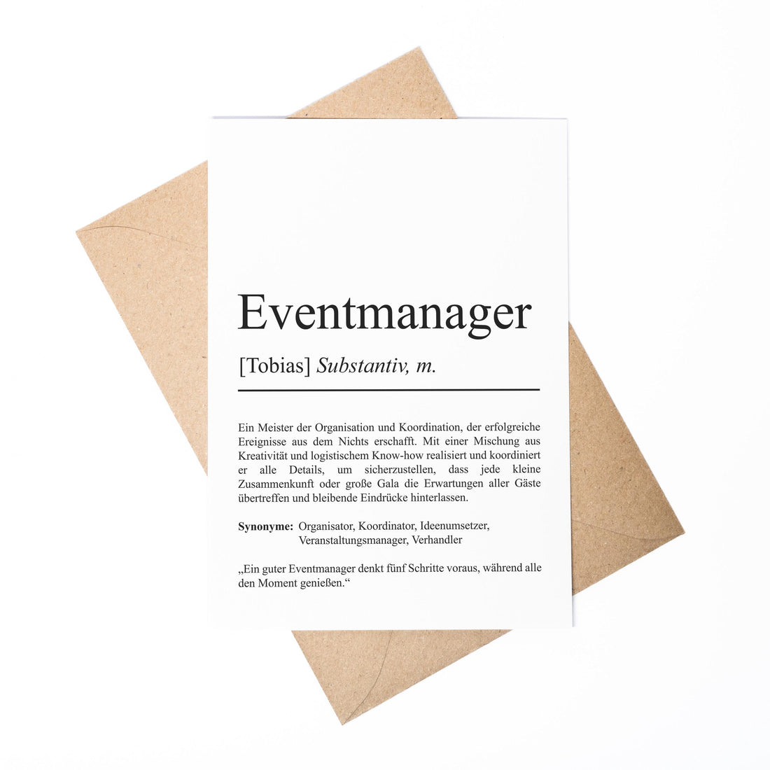 Eventmanager Definition A6 Karte personalisierbar mit Namen Beruf Grußkarte Eventmanager Geschenk Geburtstag Eventmanager Klappkarte