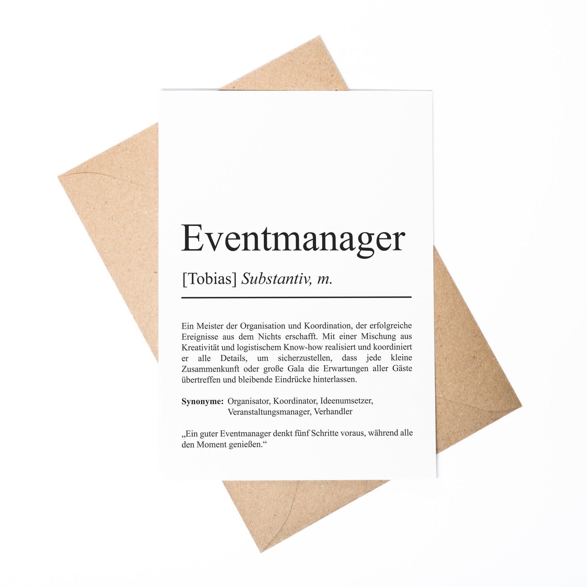 Eventmanager Definition A6 Karte personalisierbar mit Namen Beruf Grußkarte Eventmanager Geschenk Geburtstag Eventmanager Klappkarte