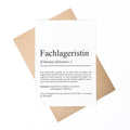 Fachlagerist Definition Karte personalisierbar mit Namen Beruf Grußkarte Fachlagerist Geschenk Geburtstag Fachlagerist Postkarte Definition