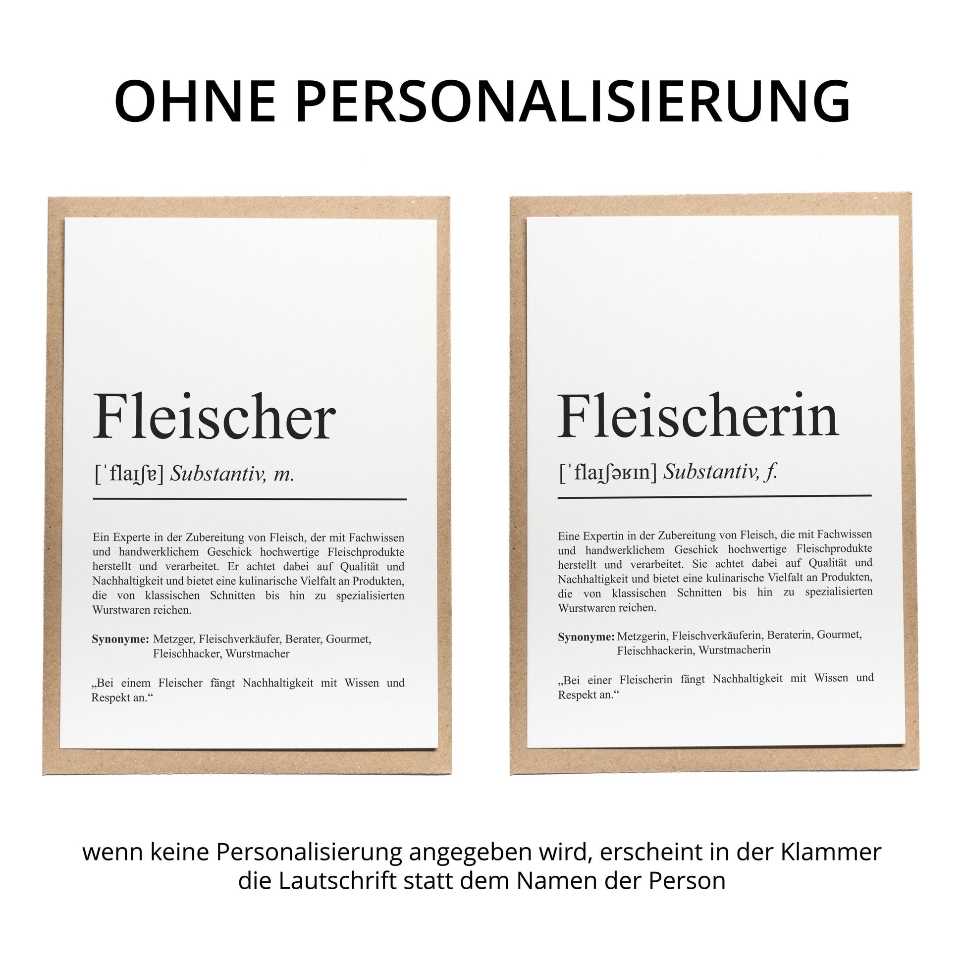 Fleischer Definition Karte personalisierbar mit Namen Beruf Grußkarte Fleischer Geschenk Geburtstag Fleischer Postkarte Definition