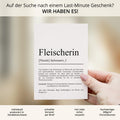 Fleischerin Definition Karte personalisierbar mit Namen Beruf Grußkarte Fleischerin Geschenk Geburtstag Fleischerin Postkarte Definition