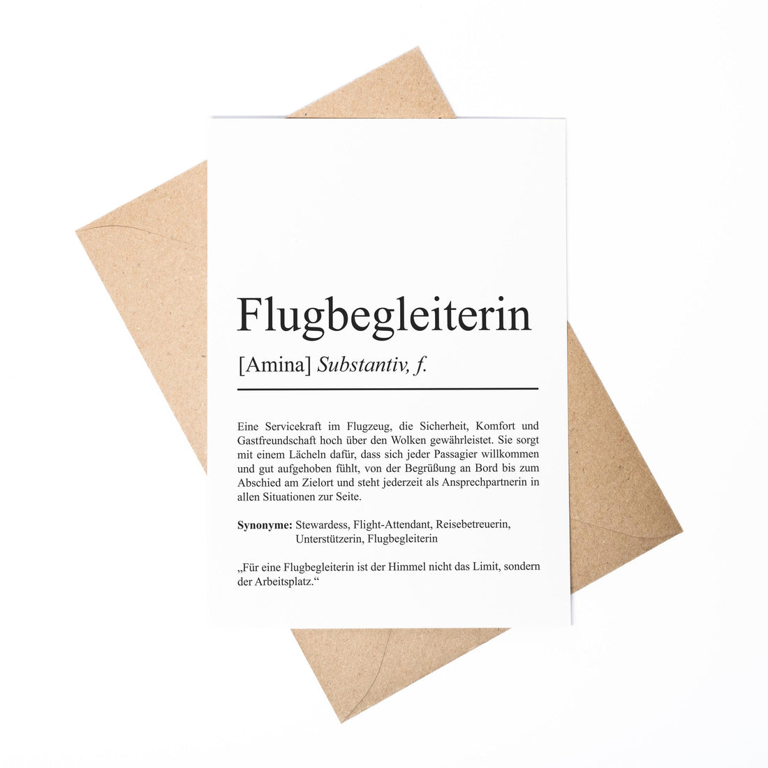 Flugbegleiterin Definition Karte personalisierbar mit Namen Beruf Grußkarte Flugbegleiterin Geschenk Geburtstag Flugbegleiterin Postkarte