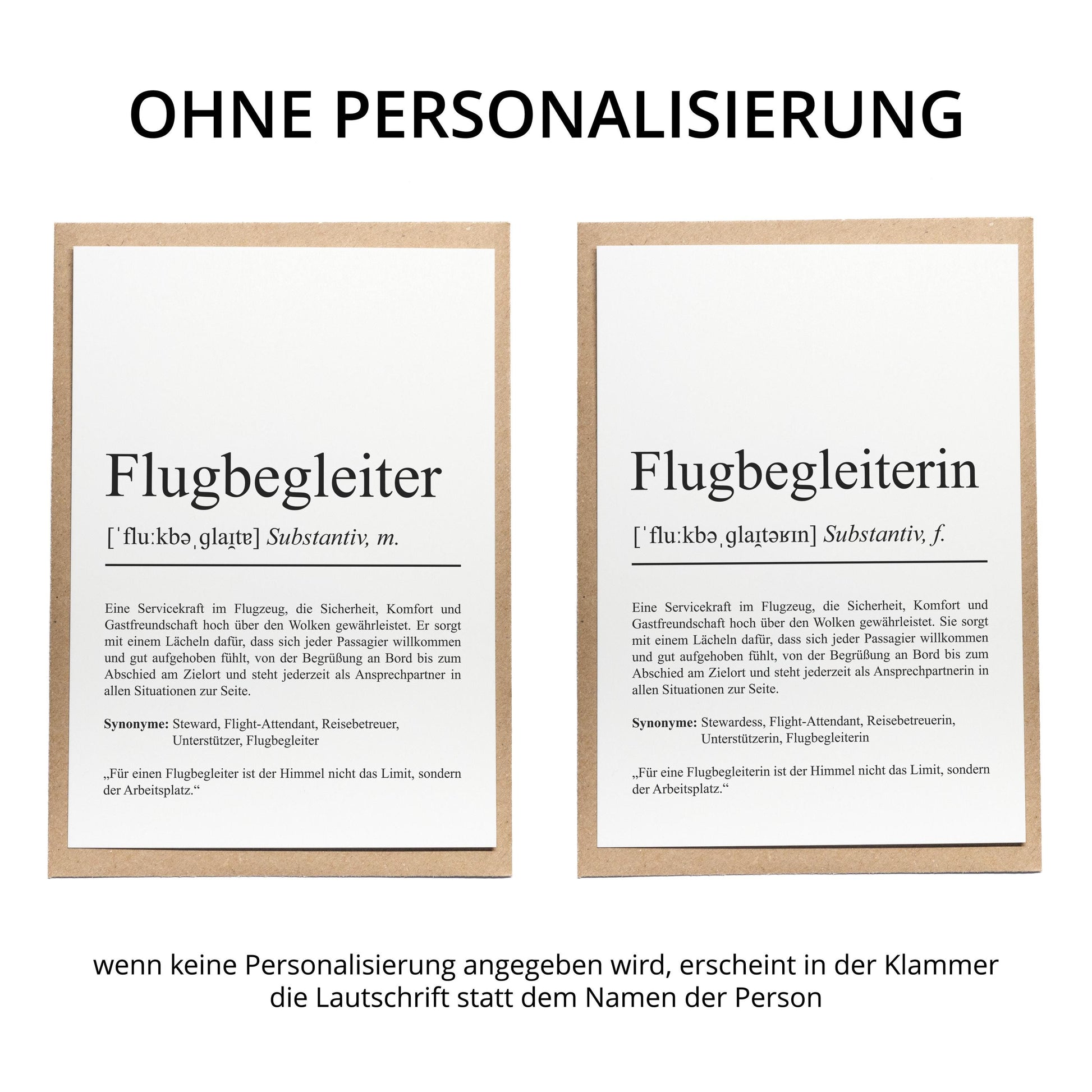 Flugbegleiterin Definition Karte personalisierbar mit Namen Beruf Grußkarte Flugbegleiterin Geschenk Geburtstag Flugbegleiterin Postkarte