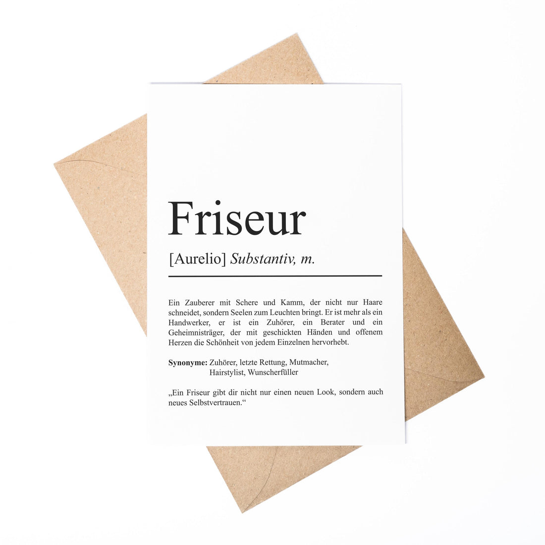 Friseur Definition Karte personalisierbar mit Namen Beruf Grußkarte Friseur Geschenk Geburtstag Friseur Postkarte Definition