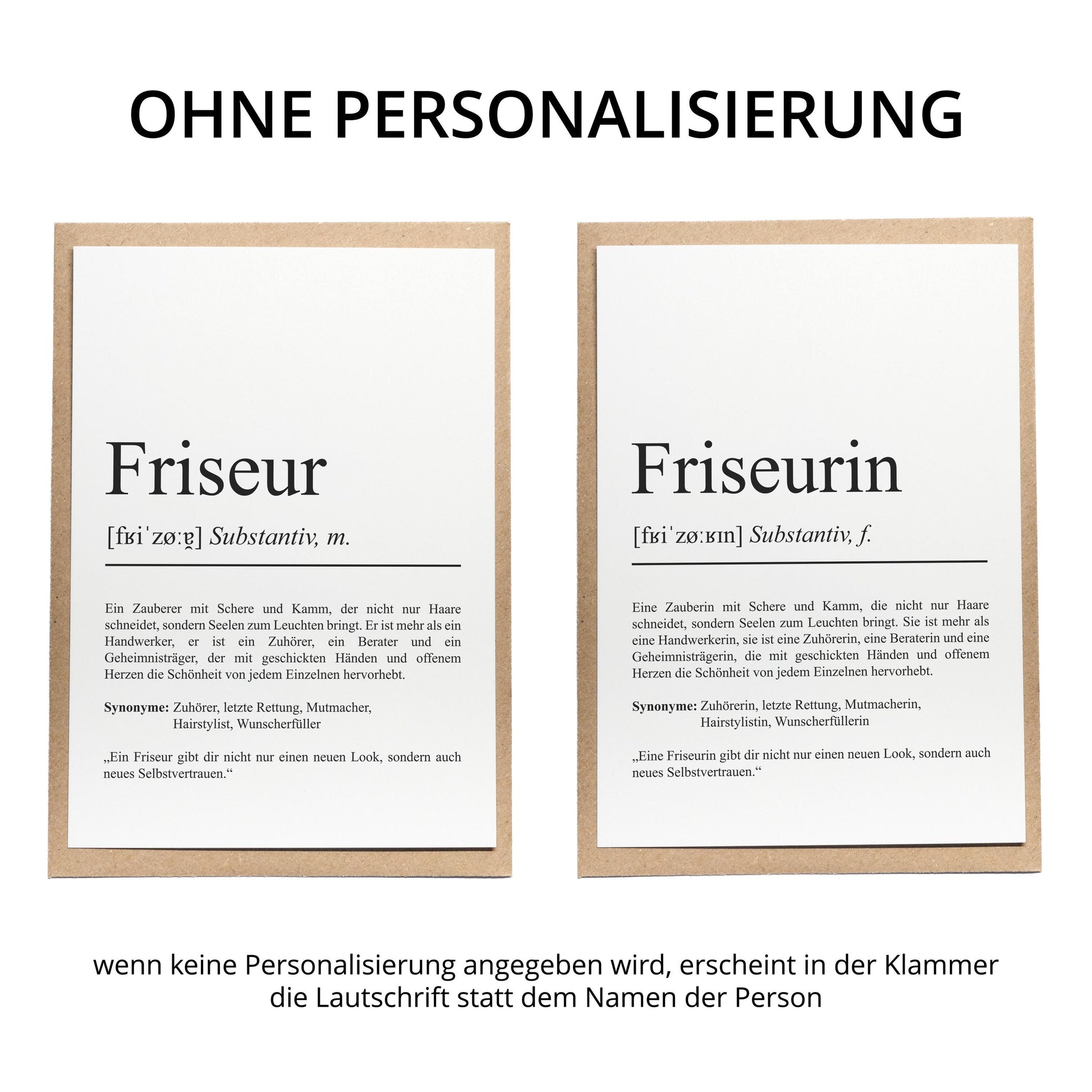 Friseurin Definition Karte personalisierbar mit Namen Beruf Grußkarte Friseurin Geschenk Geburtstag Friseurin Postkarte Definition