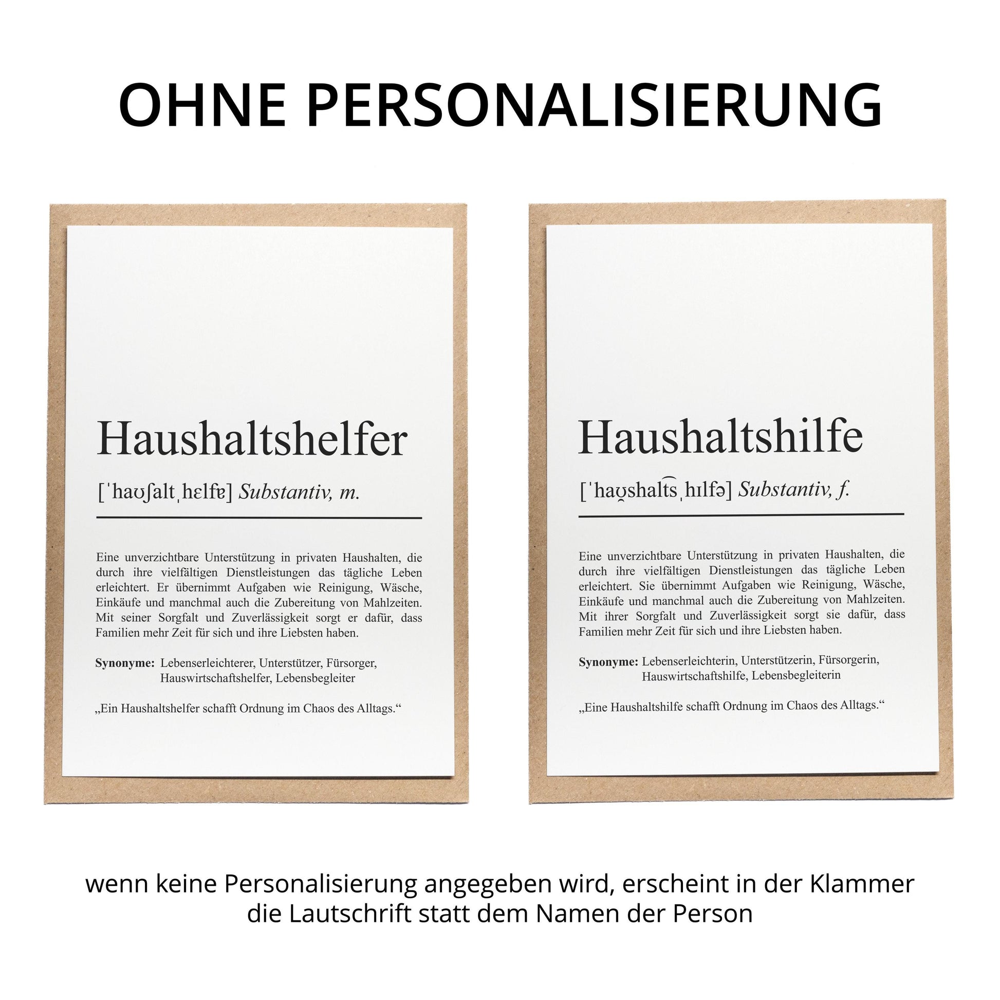 Haushaltshelfer Definition Karte personalisierbar mit Namen Beruf Grußkarte Haushaltshelfer Geschenk Geburtstag Helfer Postkarte Definition