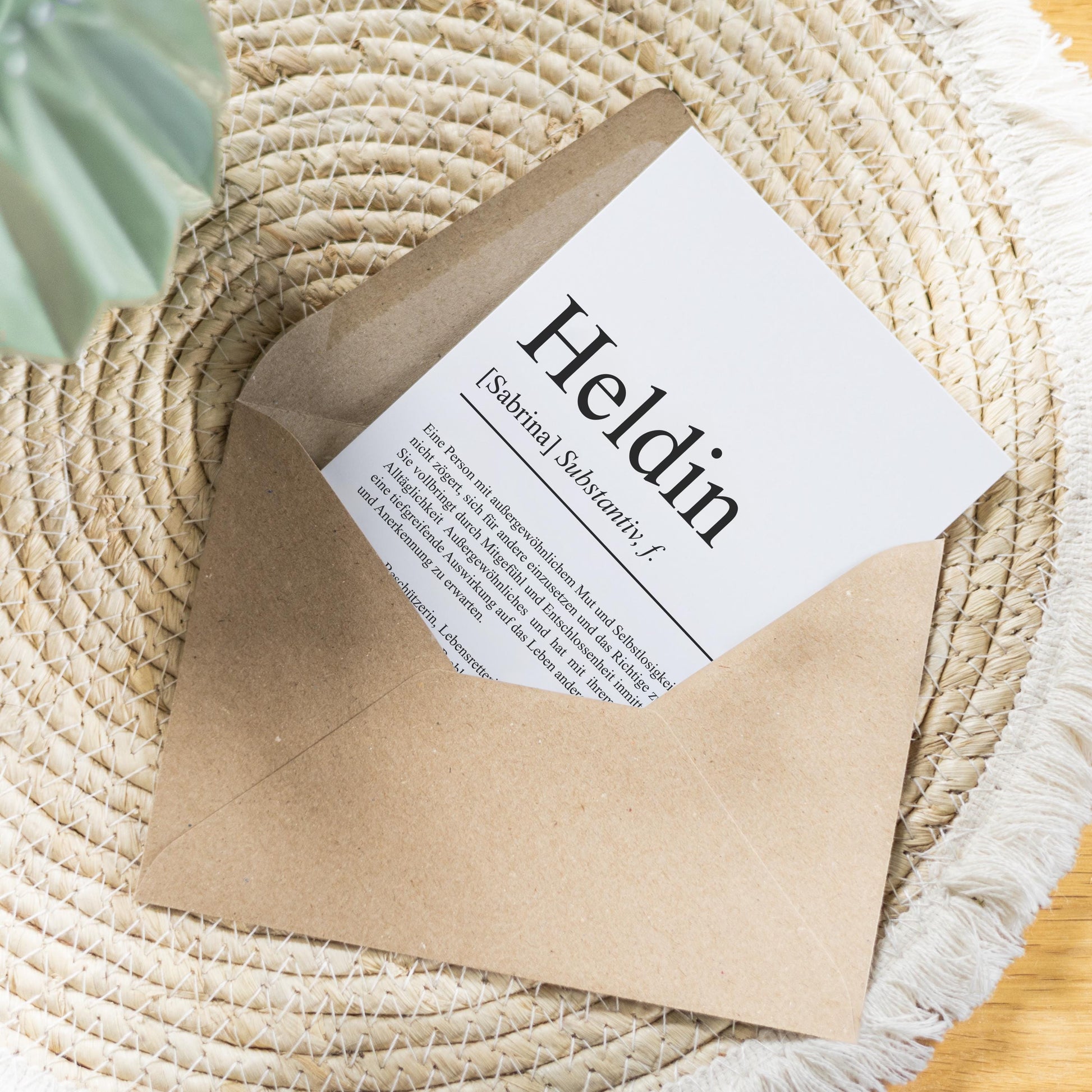 Heldin Definition Karte personalisierbar mit Namen Beruf Grußkarte Heldin Geschenk Geburtstag Heldin Postkarte Definition