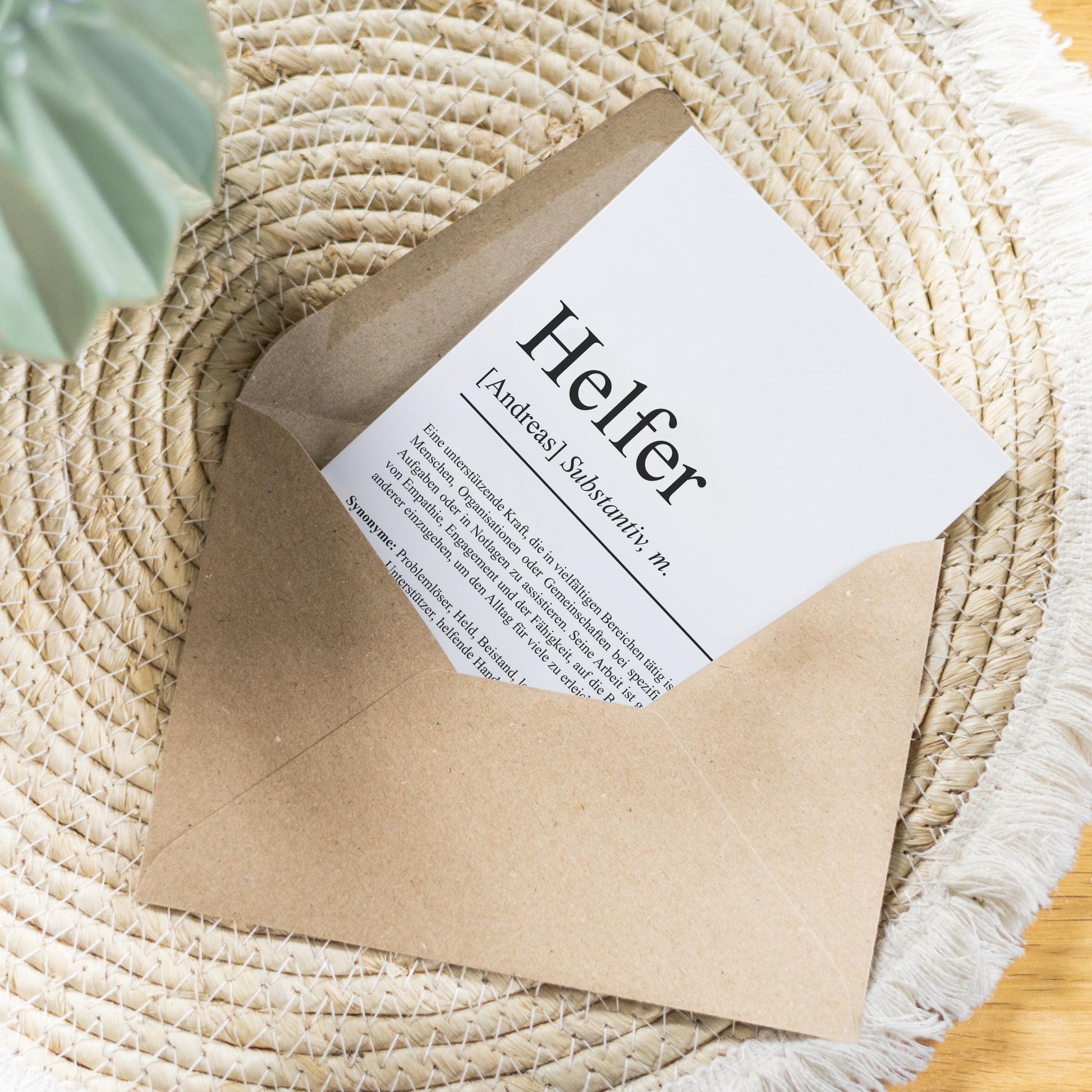 Helfer Definition Karte personalisierbar mit Namen Beruf Grußkarte Helfer Geschenk Geburtstag Helfer Postkarte Definition