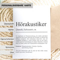 Hörakustiker Definition A6 Karte personalisierbar mit Namen Beruf Grußkarte Akustiker Geschenk Geburtstag Hörakustiker Postkarte