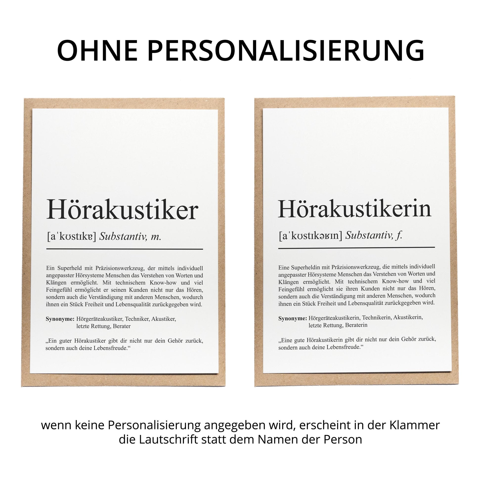 Hörakustiker Definition A6 Karte personalisierbar mit Namen Beruf Grußkarte Akustiker Geschenk Geburtstag Hörakustiker Postkarte