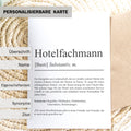 Hotelfachmann Definition Karte personalisierbar mit Namen Beruf Grußkarte Hotelfachmann Geschenk Geburtstag Hotelfachmann Postkarte