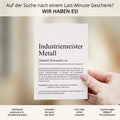 Industriemeister Metall Definition Karte personalisierbar mit Namen Beruf Grußkarte Industriemeister Geschenk Geburtstag Meister Postkarte