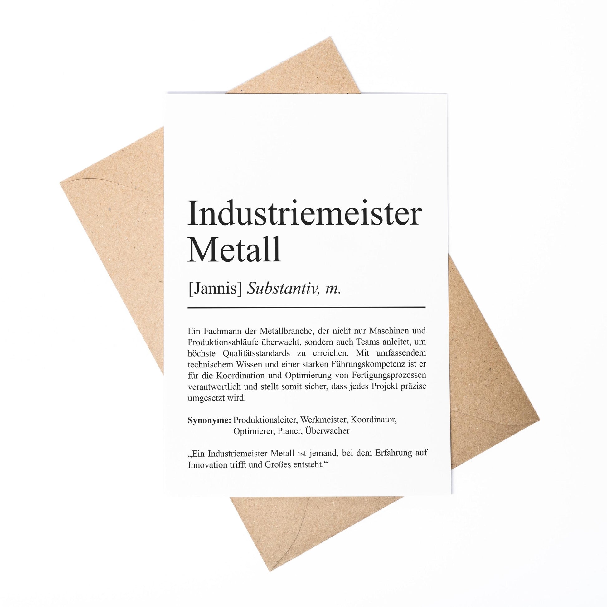 Industriemeister Metall Definition Karte personalisierbar mit Namen Beruf Grußkarte Industriemeister Geschenk Geburtstag Meister Postkarte
