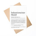 Industriemeister Metall Definition A6 Karte personalisierbar mit Namen Beruf Karte Industriemeister Geschenk Geburtstag Meister Klappkarte