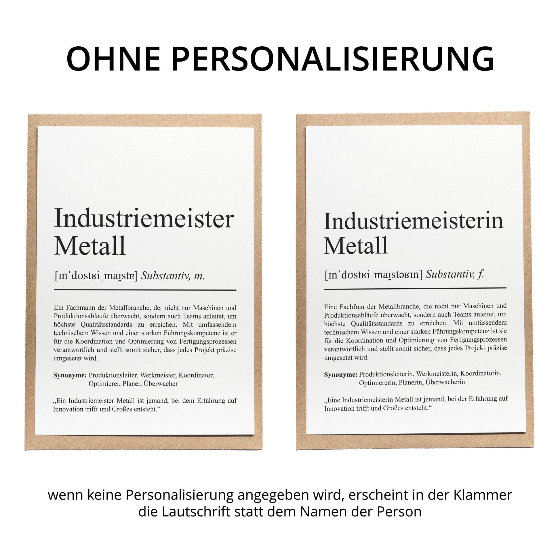 Industriemeisterin Metall Definition Karte personalisierbar mit Namen Beruf Grußkarte Industriemeisterin Geschenk Geburtstag Postkarte