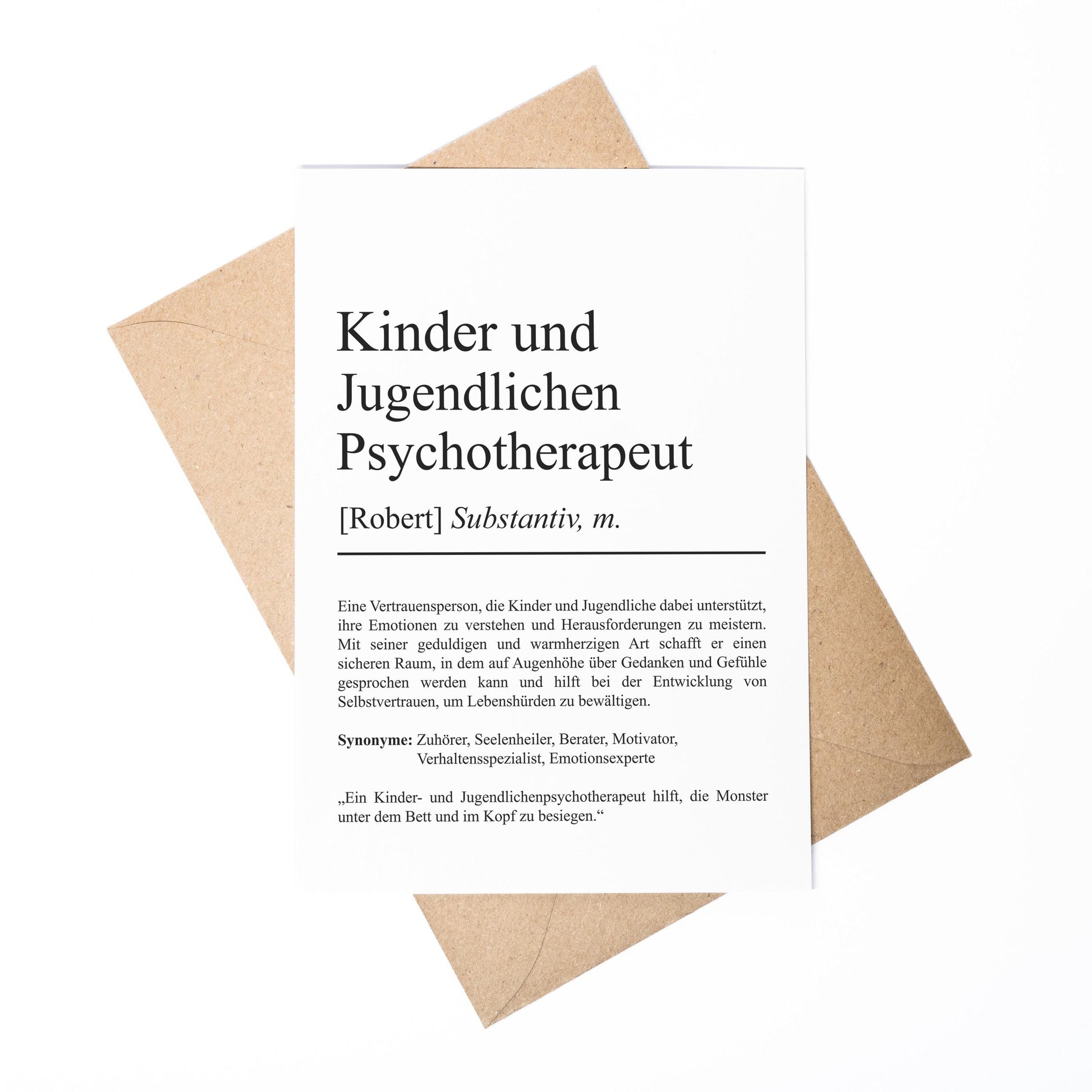 Kinder- und Jugendlichenpsychotherapeutin Definition Karte personalisierbar mit Namen Beruf Grußkarte Kinder & Jugendlichenpsychotherapeutin