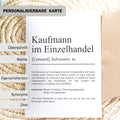 Kaufmann Einzelhandel Definition Karte personalisierbar mit Namen Beruf Grußkarte Kaufmann Geschenk Geburtstag Kaufmann Postkarte Definition