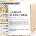 Kaufmann Einzelhandel Definition Karte personalisierbar mit Namen Beruf Grußkarte Kaufmann Geschenk Geburtstag Kaufmann Postkarte Definition