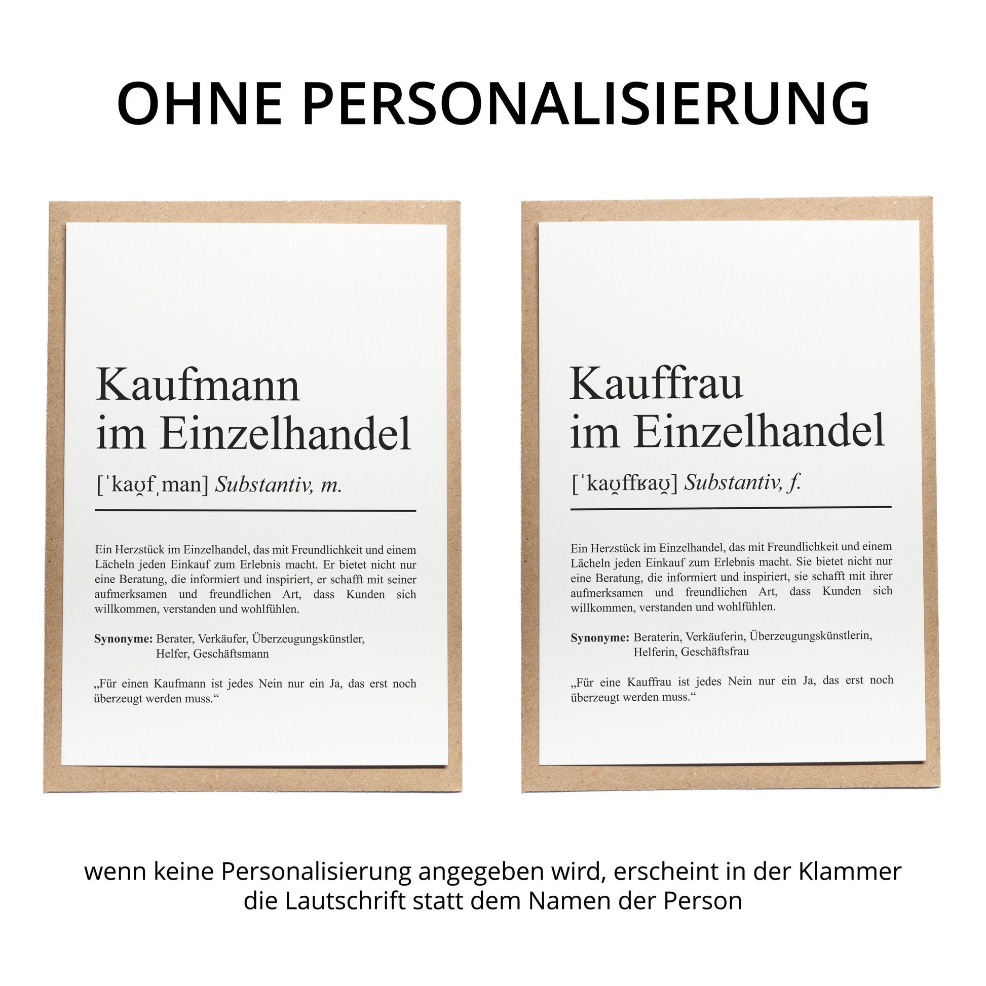 Kauffrau Einzelhandel Definition Karte personalisierbar mit Namen Beruf Grußkarte Kauffrau Geschenk Geburtstag Kauffrau Postkarte Definition
