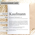 Kaufmann A6 Definition Karte personalisierbar mit Namen Beruf Grußkarte Kaufmann Geschenk Geburtstag Kaufmann Klappkarte