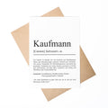Kaufmann A6 Definition Karte personalisierbar mit Namen Beruf Grußkarte Kaufmann Geschenk Geburtstag Kaufmann Klappkarte