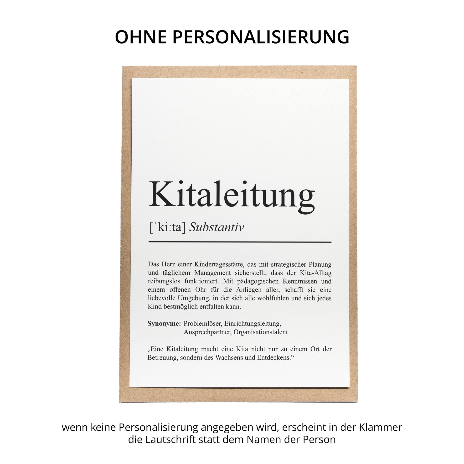 Kitaleitung Definition A6 Karte personalisierbar mit Namen Beruf Grußkarte Kitaleitung Geschenk Geburtstag Kitaleitung Postkarte