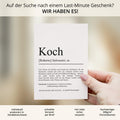 Koch Definition Karte personalisierbar mit Namen Beruf Grußkarte Koch Geschenk Geburtstag Koch Postkarte Definition
