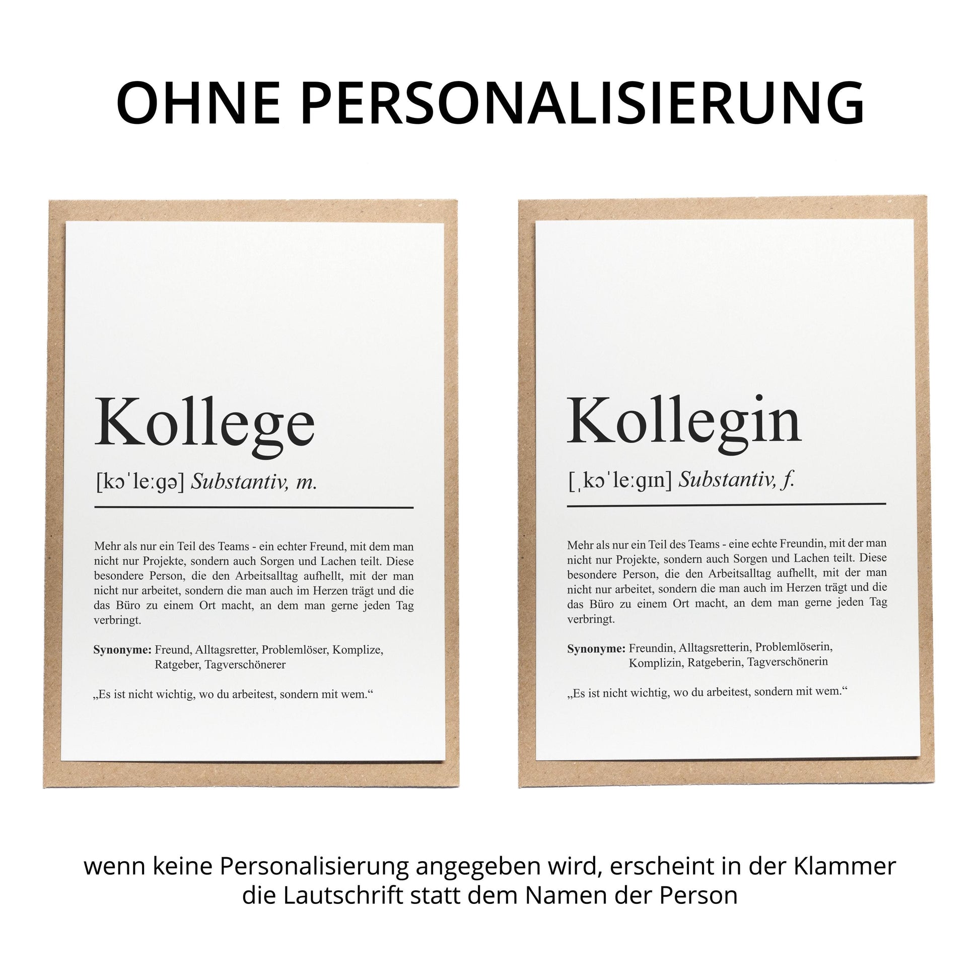 Kollegin Definition Karte personalisierbar mit Namen Beruf Grußkarte Kollegin Geschenk Geburtstag Kollegin Postkarte Definition