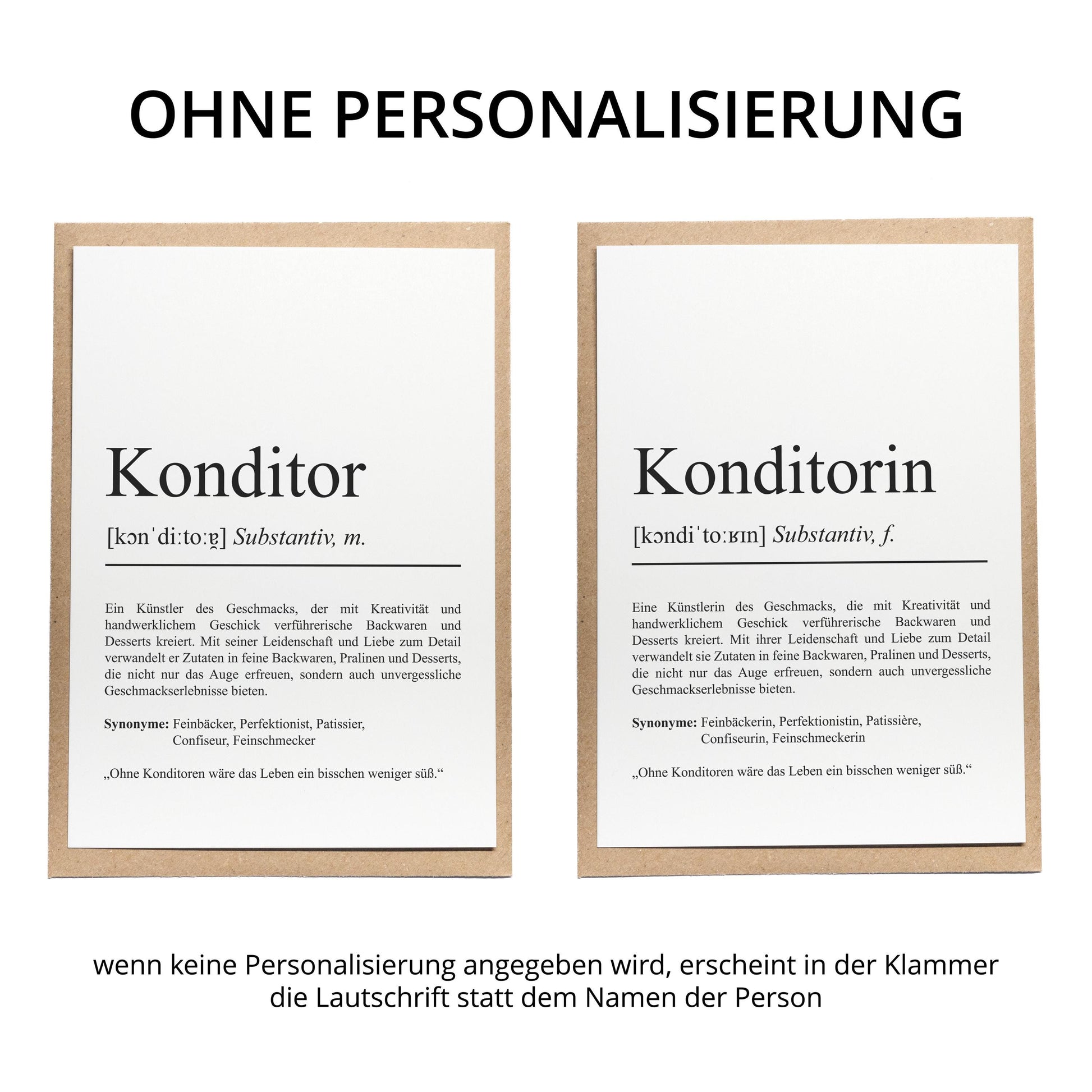 Konditorin Definition Karte personalisierbar mit Namen Beruf Grußkarte Konditorin Geschenk Geburtstag Konditorin Postkarte Definition