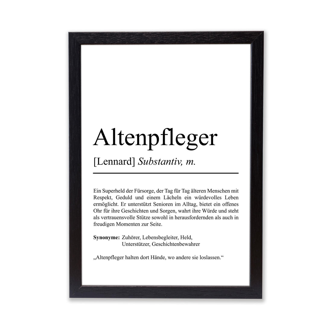 Altenpfleger Definition Poster personalisierbar mit Namen Beruf Poster Altenpfleger Geschenk Einzug Geburtstag Geschenk Pfleger Poster Beruf