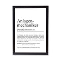 Anlagenmechaniker Definition Poster personalisierbar mit Namen Beruf Poster Mechaniker Geschenk Einzug Geburtstag Geschenk Mechaniker Poster