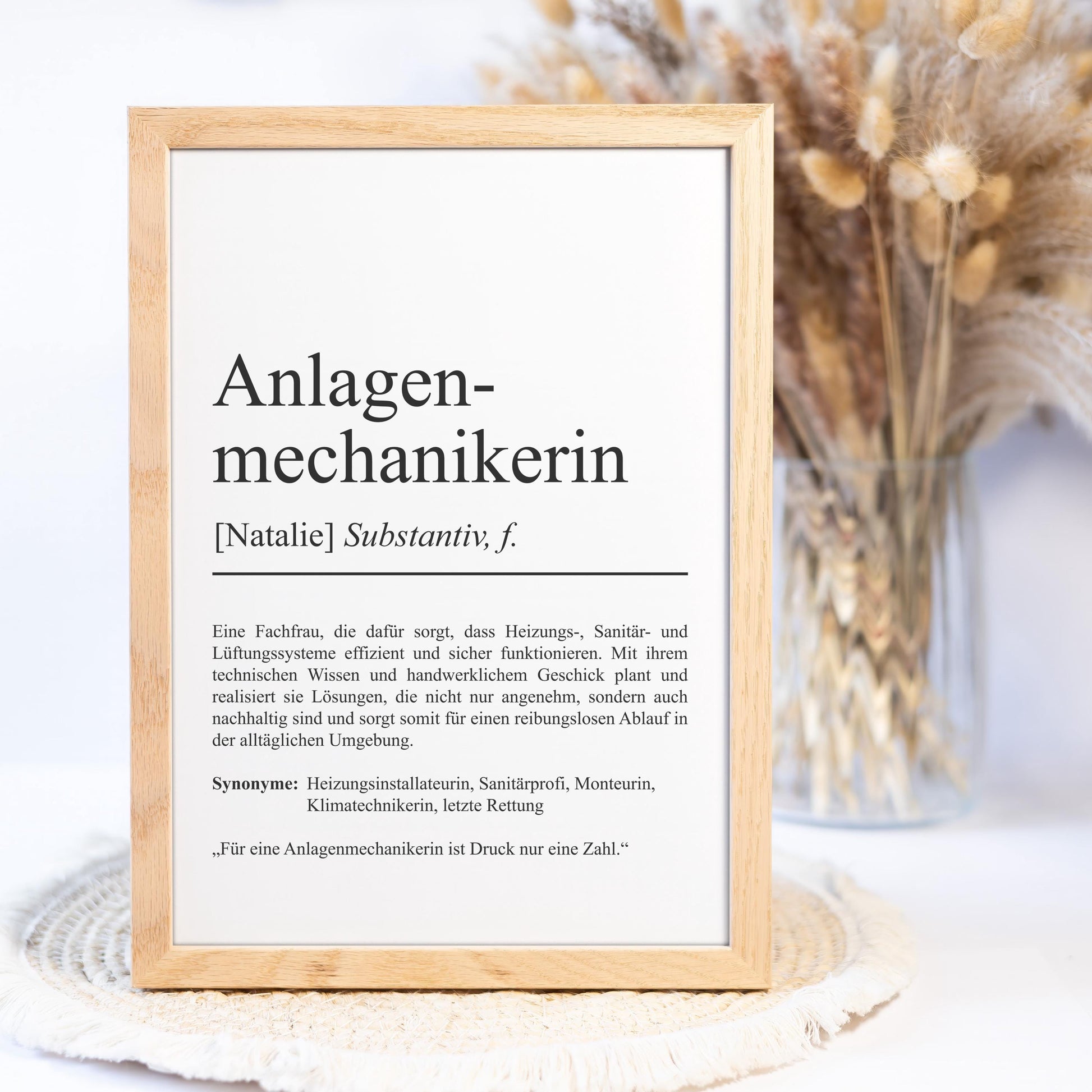 Anlagenmechaniker Definition Poster personalisierbar mit Namen Beruf Poster Mechaniker Geschenk Einzug Geburtstag Geschenk Mechaniker Poster