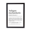 Anlagenmechanikerin Definition Poster personalisierbar mit Namen Beruf Poster Mechanikerin Geschenk Einzug Geburtstag Geschenk Mechanikerin