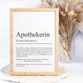 Apotheker Definition Poster personalisierbar mit Namen Beruf Poster Apotheker Geschenk Einzug Geburtstag Geschenk Apotheker Poster Beruf
