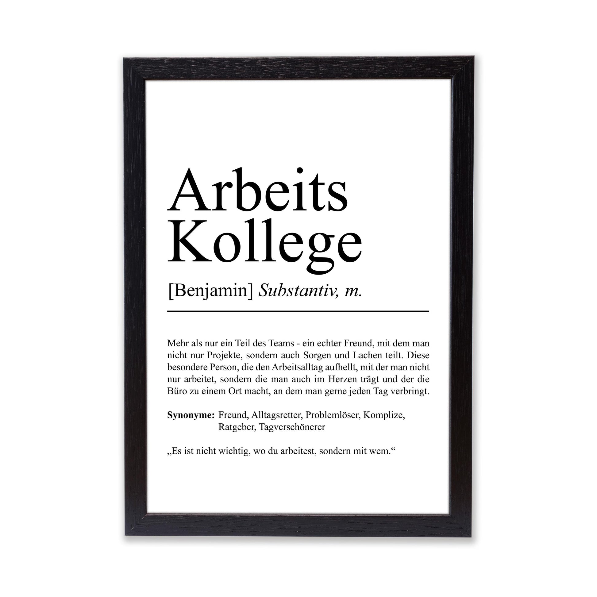 Arbeitskollege Definition Poster personalisierbar mit Namen Beruf Poster Kollege Geschenk Einzug Geburtstag Geschenk Kollege Poster Beruf