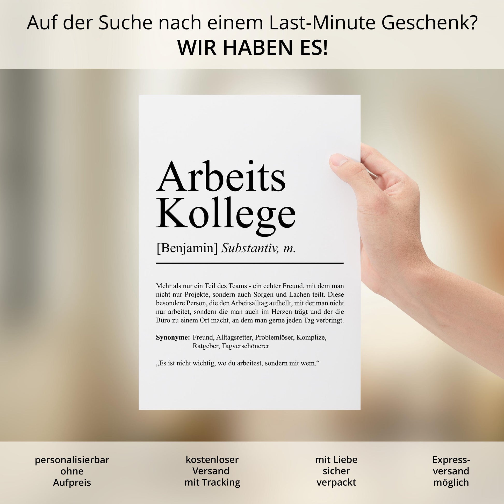 Arbeitskollege Definition Poster personalisierbar mit Namen Beruf Poster Kollege Geschenk Einzug Geburtstag Geschenk Kollege Poster Beruf