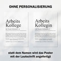 Arbeitskollege Definition Poster personalisierbar mit Namen Beruf Poster Kollege Geschenk Einzug Geburtstag Geschenk Kollege Poster Beruf