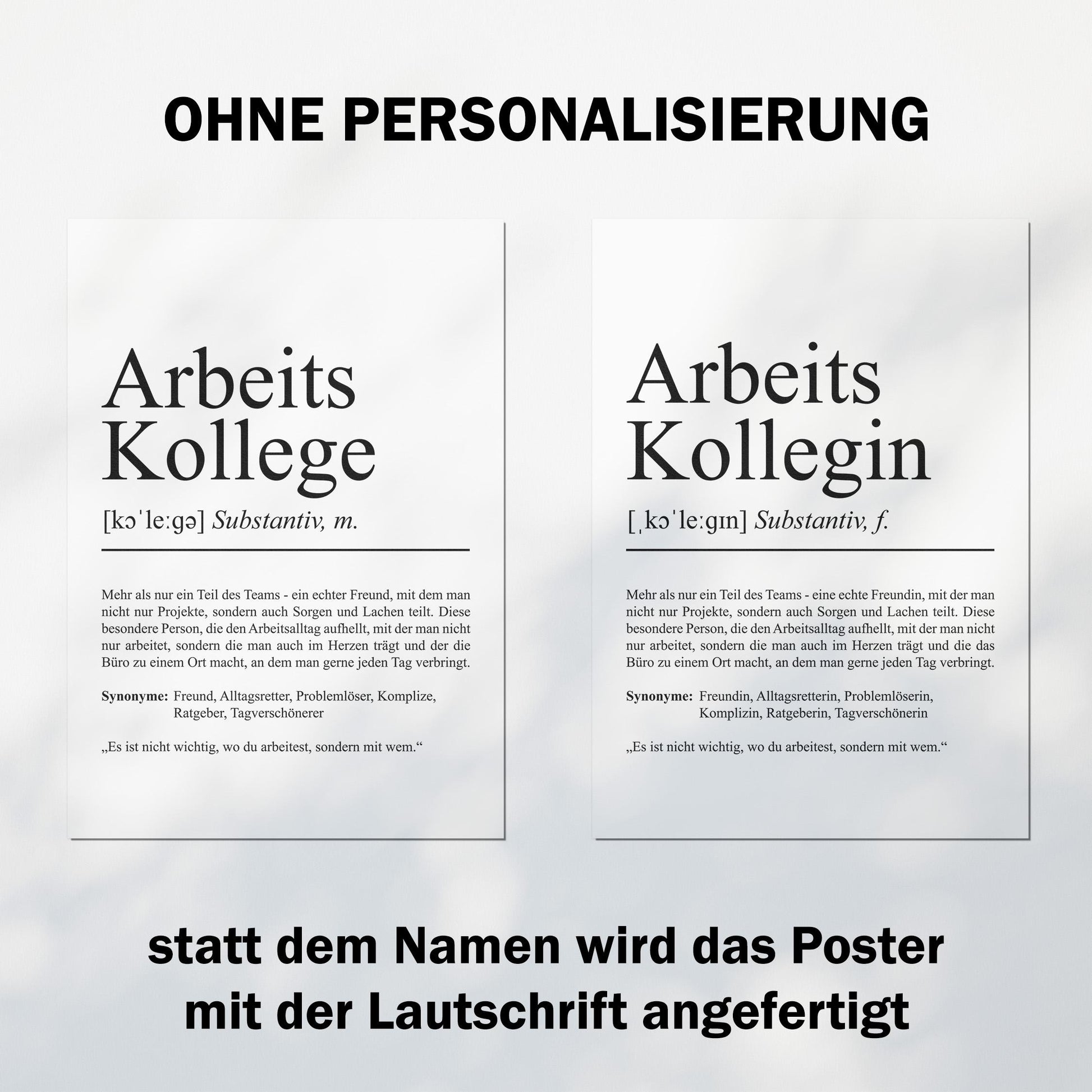 Arbeitskollege Definition Poster personalisierbar mit Namen Beruf Poster Kollege Geschenk Einzug Geburtstag Geschenk Kollege Poster Beruf
