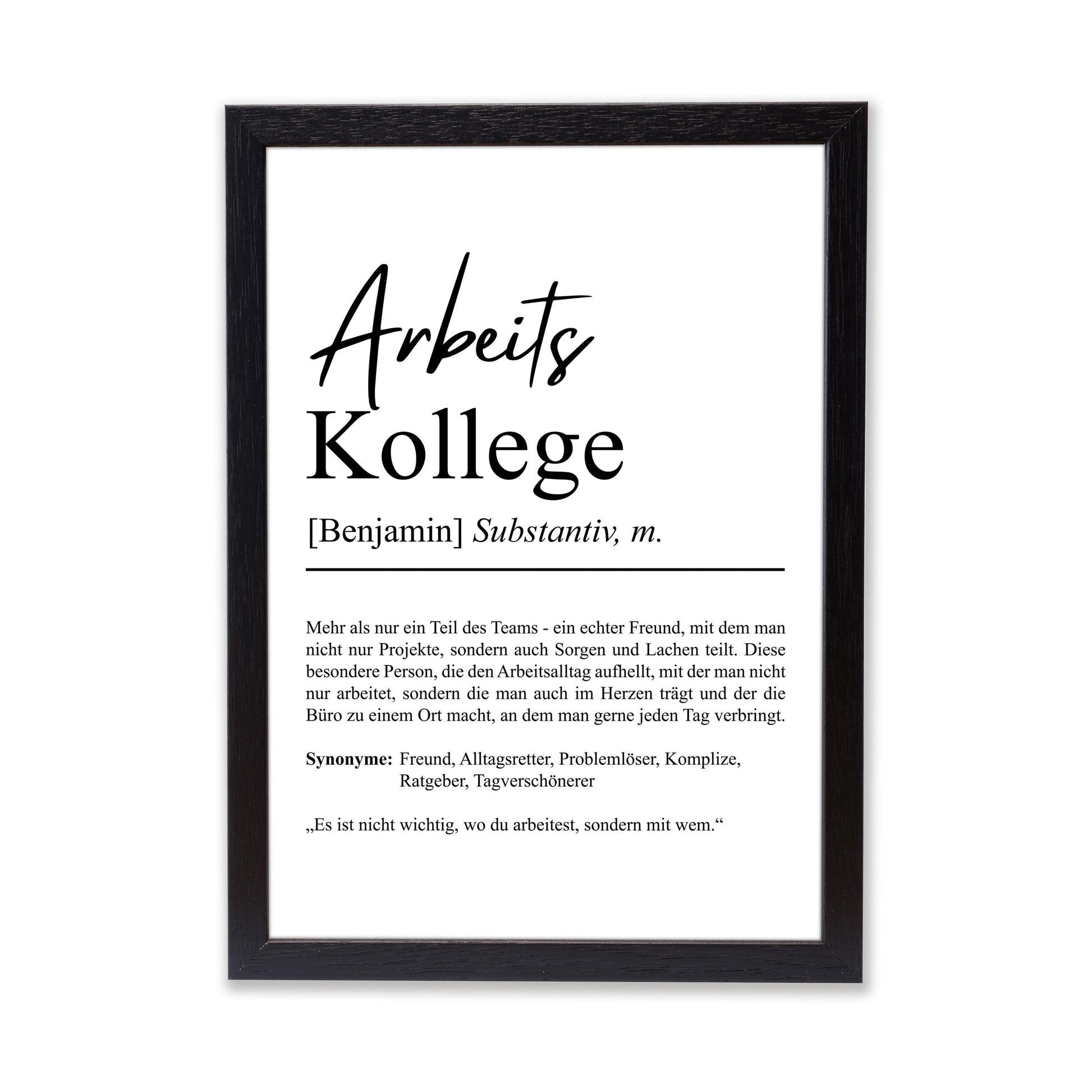 Arbeitskollege Definition Poster personalisierbar mit Namen Beruf Poster Kollege Geschenk Einzug Geburtstag Geschenk Kollege Poster Beruf