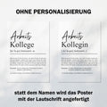 Arbeitskollegin Definition Poster personalisierbar mit Namen Beruf Poster Kollegin Geschenk Einzug Geburtstag Geschenk Kollegin Poster Beruf