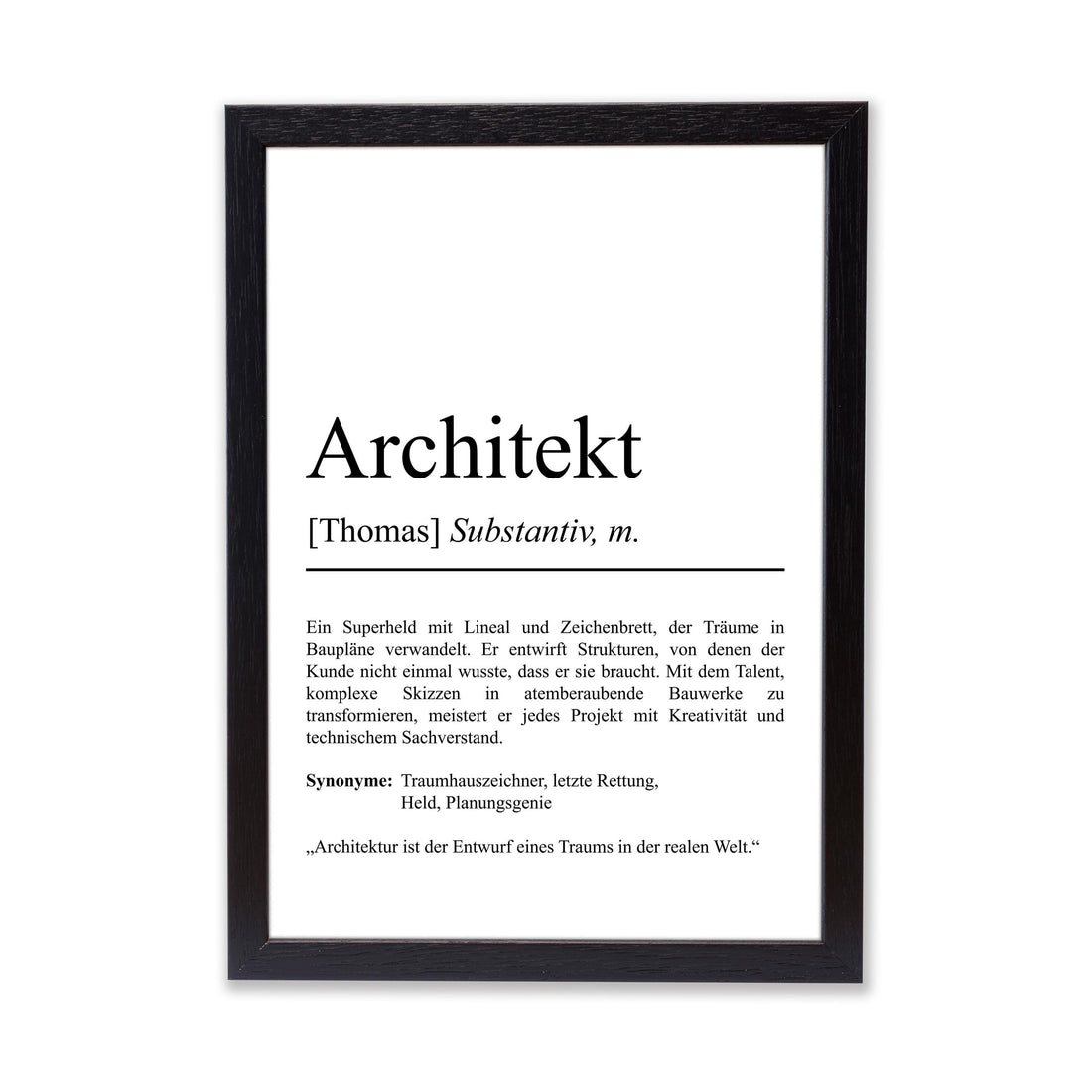 Architekt Definition Poster personalisierbar mit Namen Beruf Poster Architekt Geschenk Einzug Geburtstag Geschenk Architekt Poster Beruf