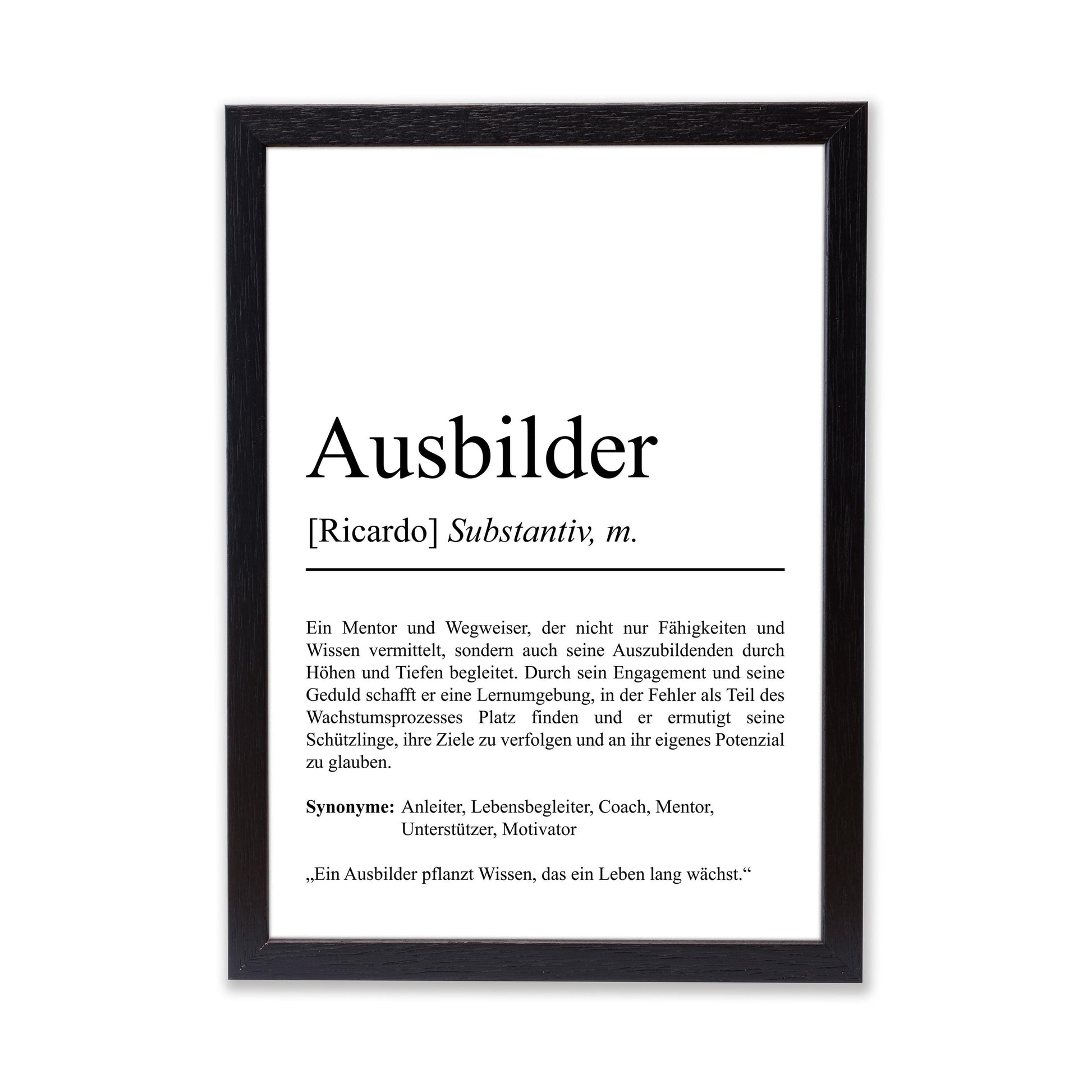 Ausbilder Definition Poster personalisierbar mit Namen Beruf Poster Ausbilder Geschenk Einzug Geburtstag Geschenk Ausbilder Poster Beruf