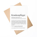 Krankenpfleger Definition Karte personalisierbar mit Namen Beruf Grußkarte Pfleger Geschenk Geburtstag Pfleger Postkarte Definition