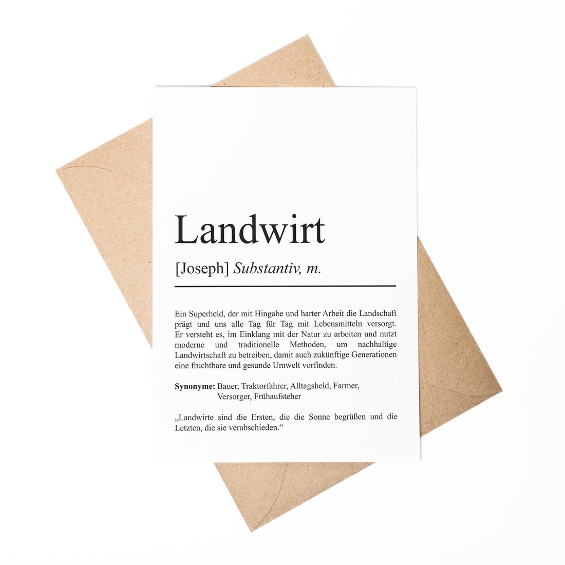 Landwirt Definition A6 Karte personalisierbar mit Namen Beruf Grußkarte Landwirt Geschenk Geburtstag Landwirt Klappkarte Definition