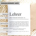 Lehrer Definition Karte personalisierbar mit Namen Beruf Grußkarte Lehrer Geschenk Geburtstag Lehrer Postkarte Definition