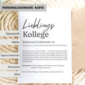 Lieblingskollege Definition A6 Karte personalisierbar mit Namen Beruf Postkarte Kollege Geschenk Geburtstag Kollege Klappkarte Definition