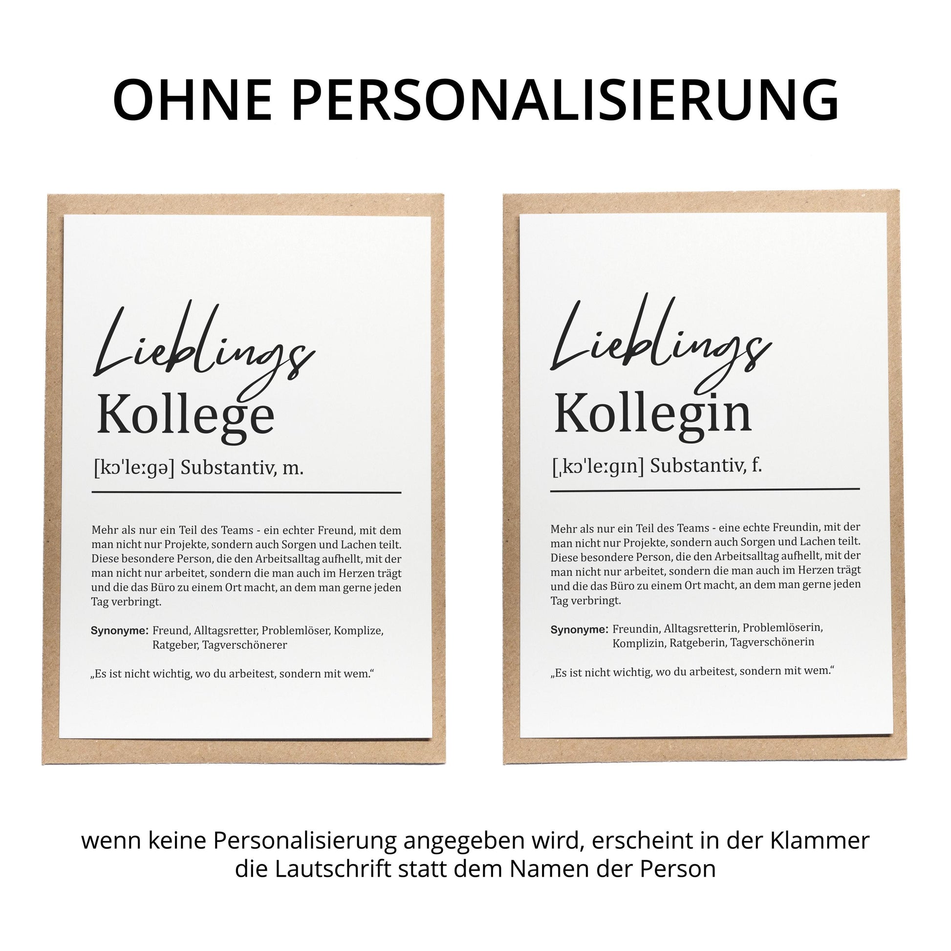 Lieblingskollege Definition A6 Karte personalisierbar mit Namen Beruf Postkarte Kollege Geschenk Geburtstag Kollege Klappkarte Definition